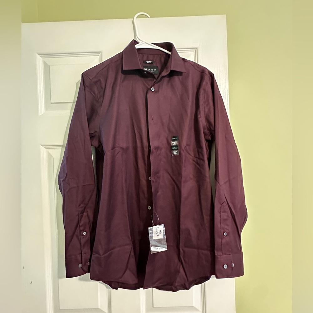 Kenneth Cole Deep Burgundy Casual Button Down Shirt